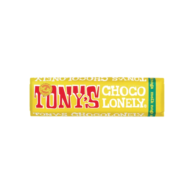 Chocolade Tony's Chocolonely melk noga reep 47gr