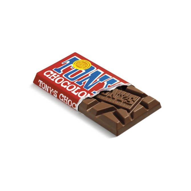 Chocolade Tony's Chocolonely melk reep 90 gram