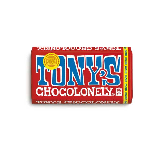 Chocolade Tony's Chocolonely melk reep 90 gram