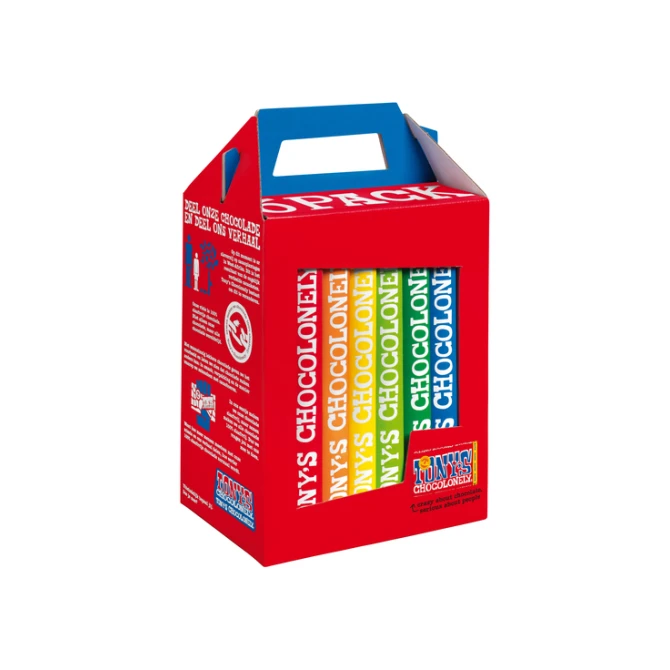 Chocolade Tony's Chocolonely Rainbowpack Classic 6 repen à 180gr