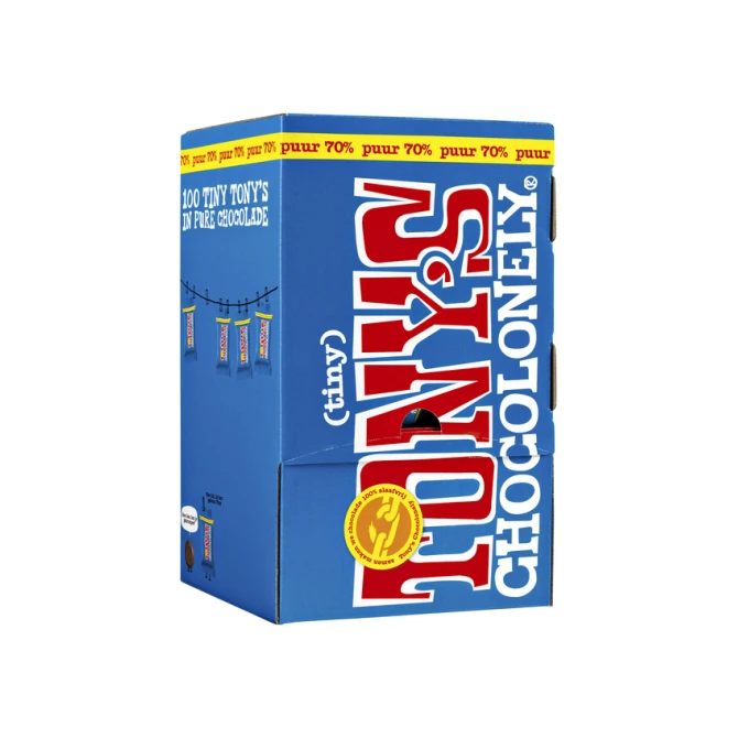 Chocolade Tony's Chocolonely tiny puur doos 100 st
