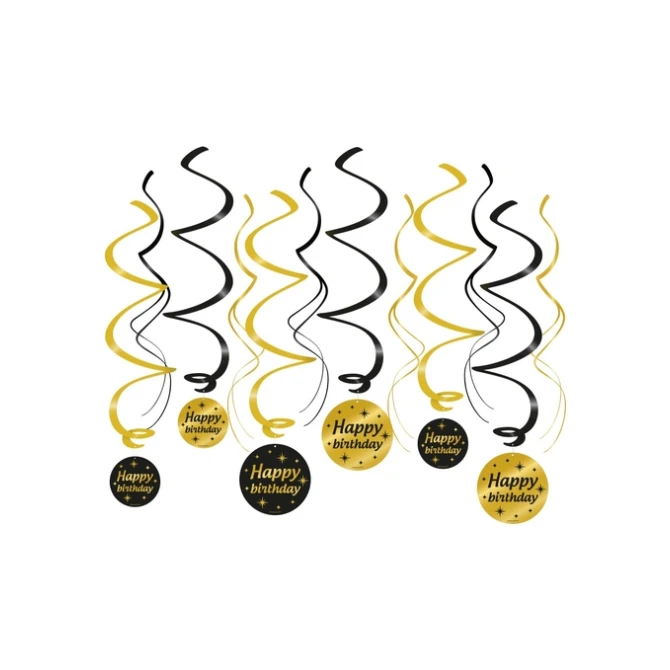 Classy party swirls Happy birthday