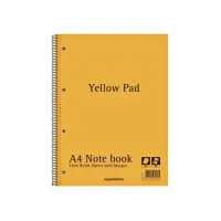 Collegeblok Aurora Yellow Pad A4 lijn 4-gaats 160 pagina's 80gr geel
