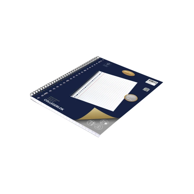 Collegeblok Multo A4 ruit 10mm 23 gaats 160 pagina's 90 gram