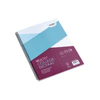 Collegeblok Multo A4 ruit 10x10mm 23-gaats 160 pagina's 80gr wit