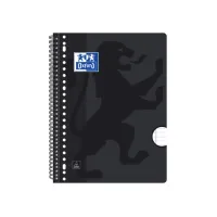 Collegeblok Oxford A4+ lijn 4-gaats 180 pagina's 80gr zwart