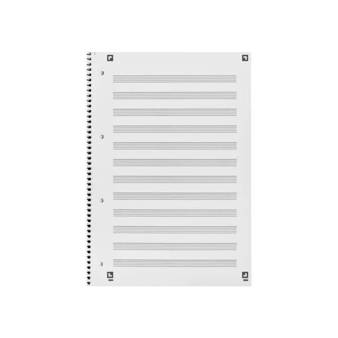Collegeblok Oxford A4+ muziek 4-gaats 100 pagina's 80gr blauw