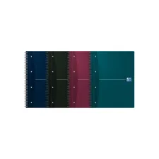 Collegeblok Oxford Office Essentials A4+ lijn 4-gaats 180 pagina's 80gr assorti