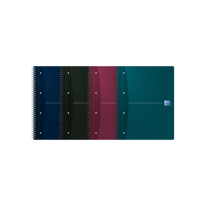 Collegeblok Oxford Office Essentials A4+ lijn 4-gaats 180 pagina's 80gr assorti