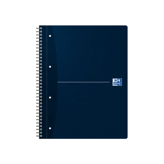 Collegeblok Oxford Office Essentials A4+ lijn 4-gaats 180 pagina's 80gr assorti