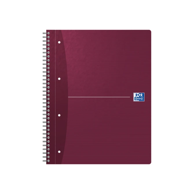 Collegeblok Oxford Office Essentials A4+ lijn 4-gaats 180 pagina's 80gr assorti
