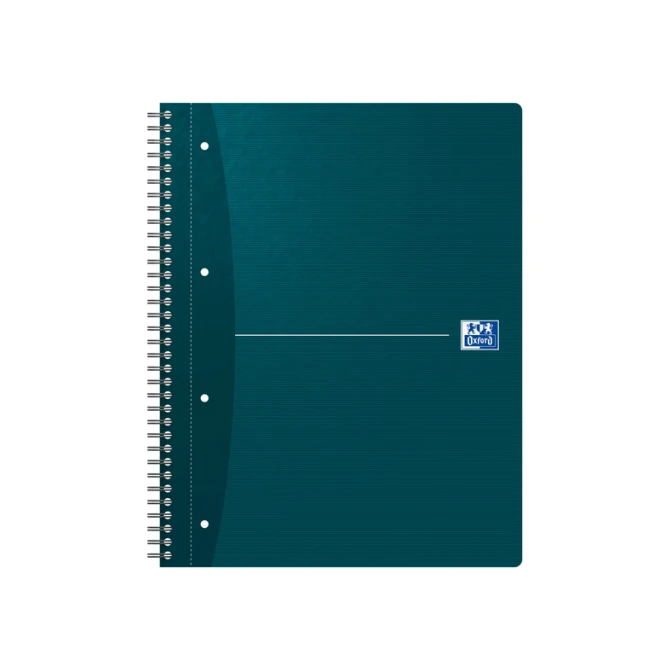 Collegeblok Oxford Office Essentials A4+ lijn 4-gaats 180 pagina's 80gr assorti