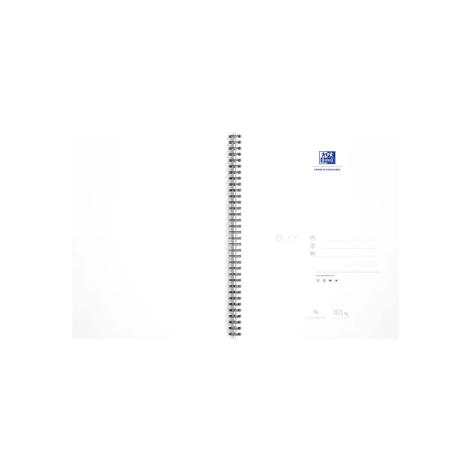 Collegeblok Oxford Office Essentials A4+ lijn 4-gaats 180 pagina's 80gr assorti