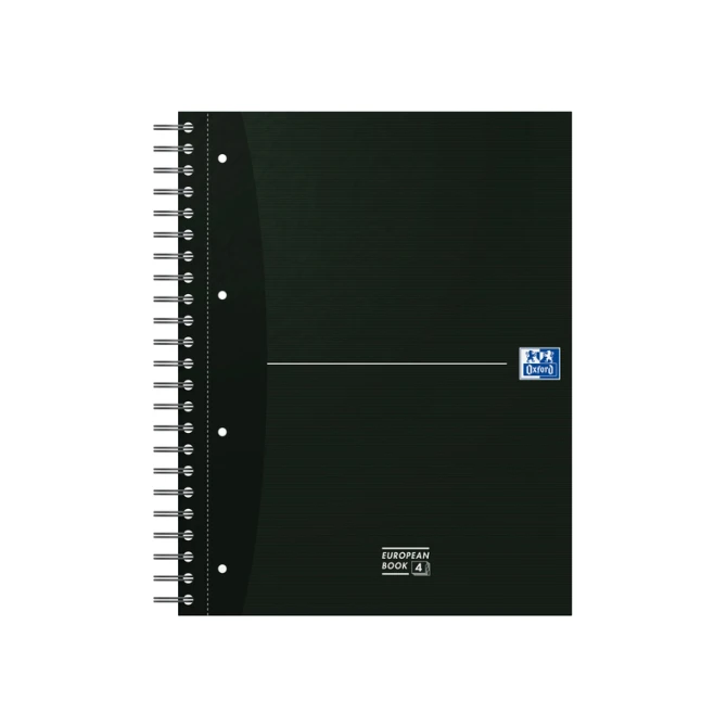 Collegeblok Oxford Office Essentials Europeanbook A4+ 4-gaats 120 vel assorti