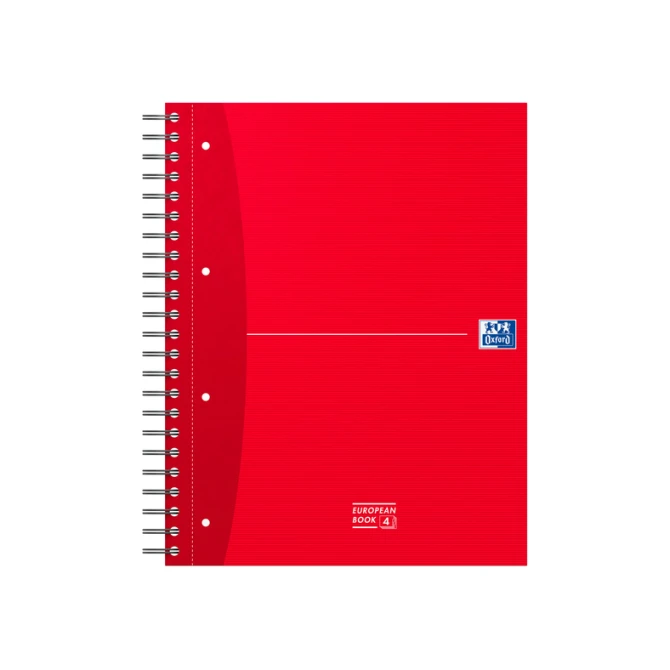 Collegeblok Oxford Office Essentials Europeanbook A4+ 4-gaats 120 vel assorti