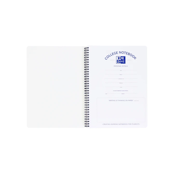 Collegeblok Oxford School A4+ lijn 23-gaats 160 pagina's 80gr assorti