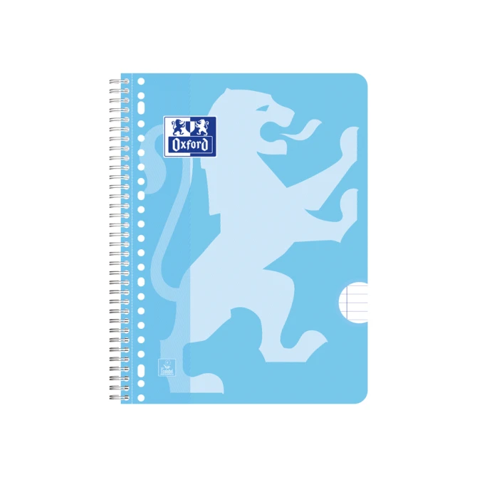 Collegeblok Oxford School A4+ lijn 23-gaats 160 pagina's 80gr pastel assorti 3 stuks