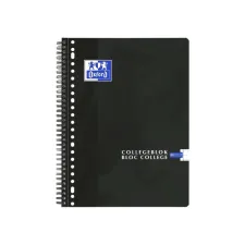 Collegeblok Oxford School A4+ lijn 23-gaats 160 pagina's 80gr zwart