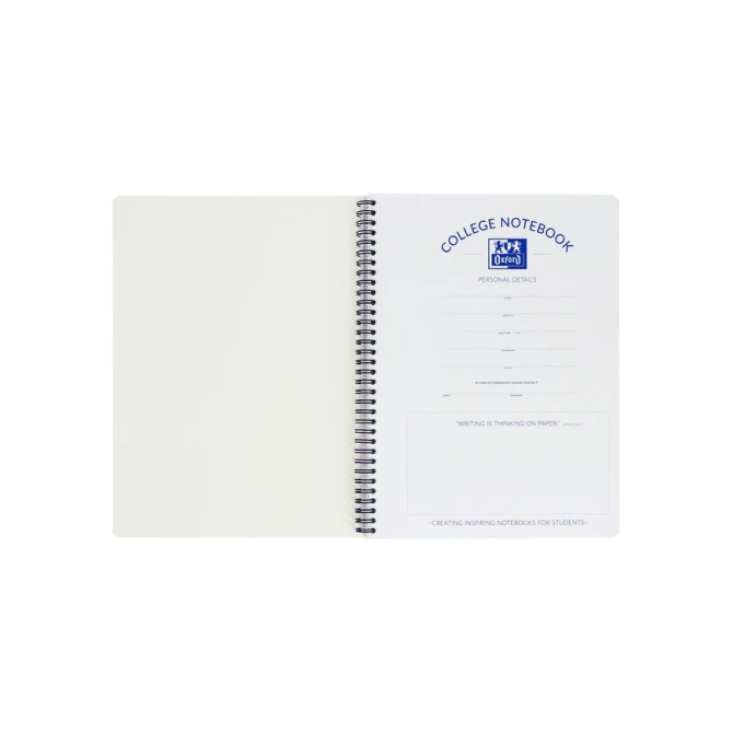 Collegeblok Oxford School A4+ lijn 23-gaats 160 pagina's 80gr zwart