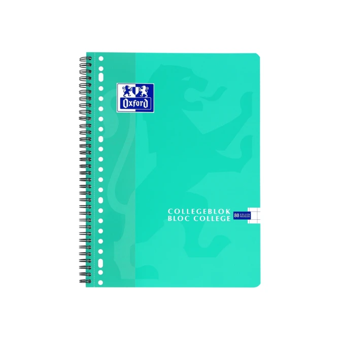 Collegeblok Oxford School A4 ruit 10x10mm 23-gaats 160 pagina's 80gr assorti
