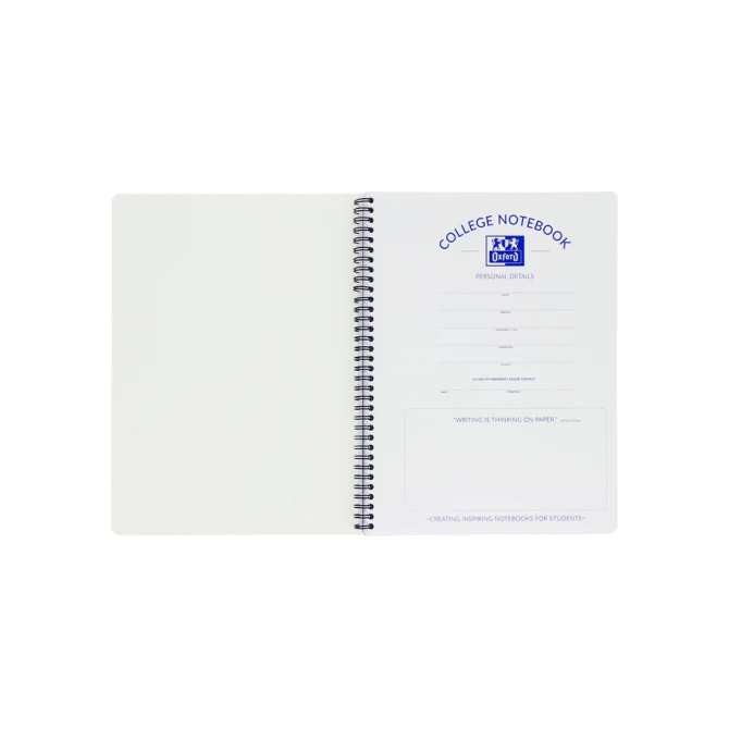 Collegeblok Oxford School A4 ruit 10x10mm 23-gaats 160 pagina's 80gr assorti