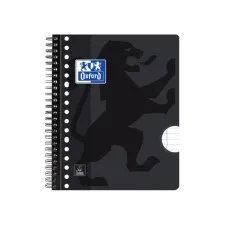 Collegeblok Oxford School A5+ lijn 17-gaats 160 pagina's 80gr zwart