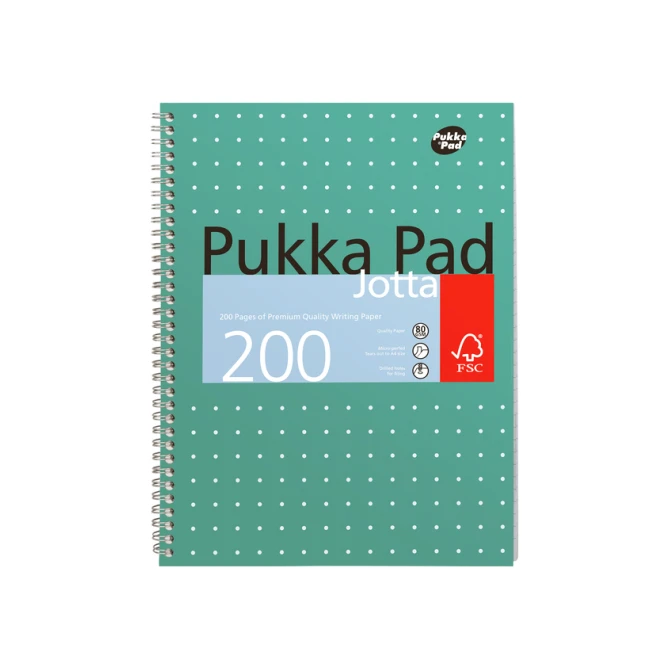Collegeblok Pukka Pad Jotta A4 lijn 4-gaats 200 pagina's 80gr groen