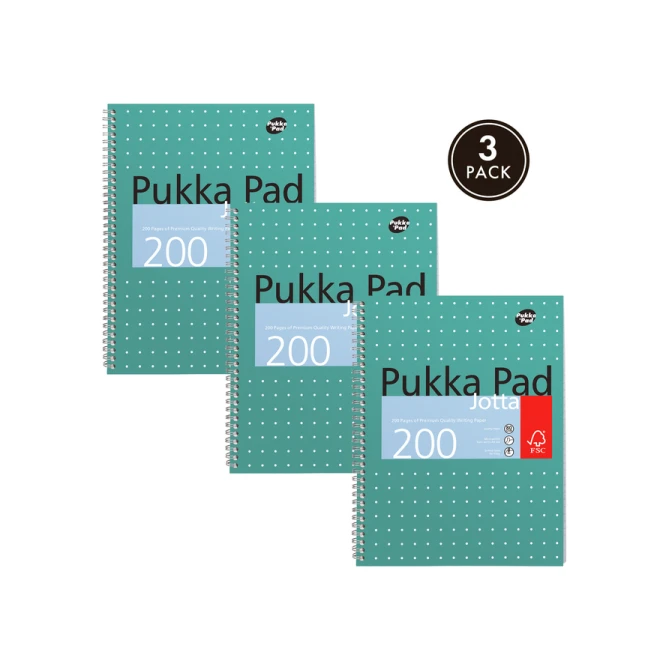 Collegeblok Pukka Pad Jotta A4 lijn 4-gaats 200 pagina's 80gr groen