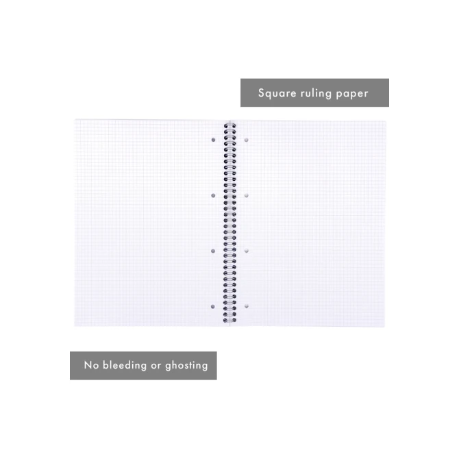 Collegeblok Pukka Pad Jotta A4 ruit 5x5mm 4-gaats 200 pagina's 80gr groen