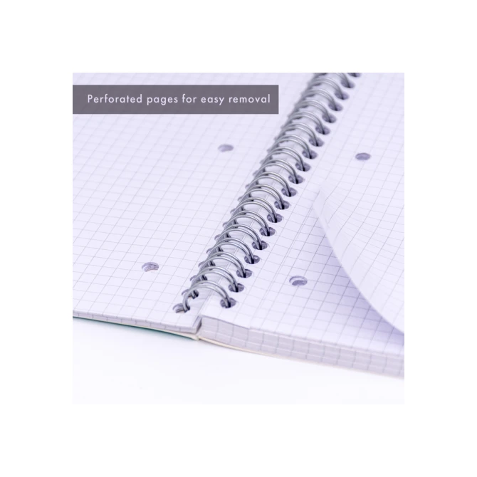 Collegeblok Pukka Pad Jotta A4 ruit 5x5mm 4-gaats 200 pagina's 80gr groen