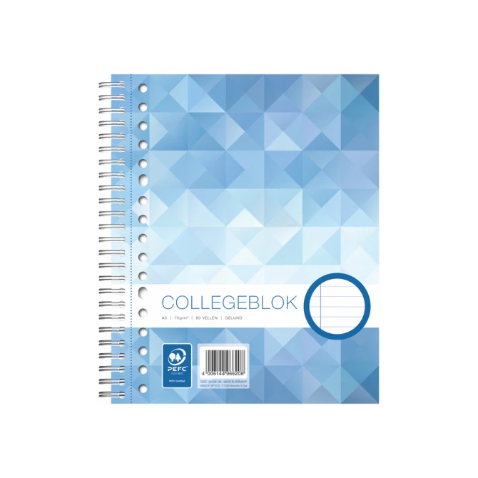 Collegeblok WORK A5 lijn 17-gaats 80vel 70gr