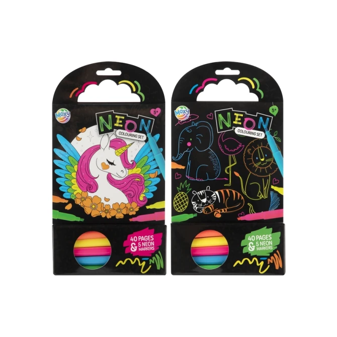 Colouring Book 15x15 cm 40 sheets 5 neon markers