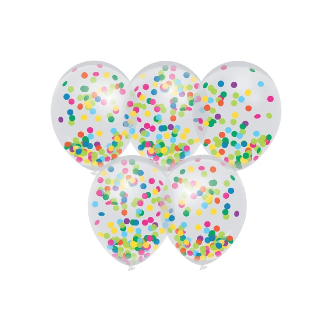 Confetti ballonnen 5 stuks