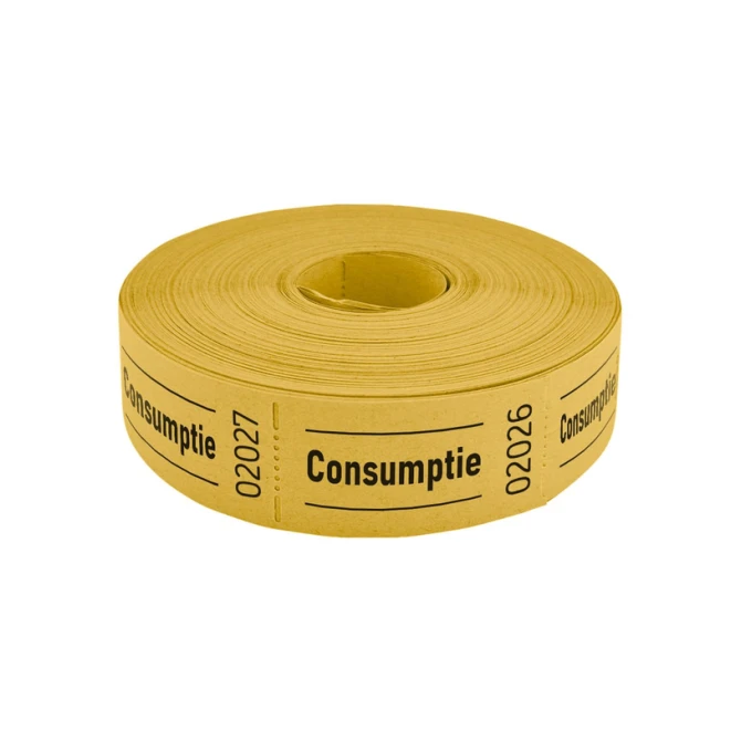 Consumptiebon Combicraft 57x30mm 2-zijdig 2x1000 stuks geel