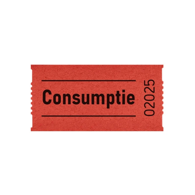 Consumptiebon Combicraft 57x30mm 2-zijdig 2x1000 stuks rood