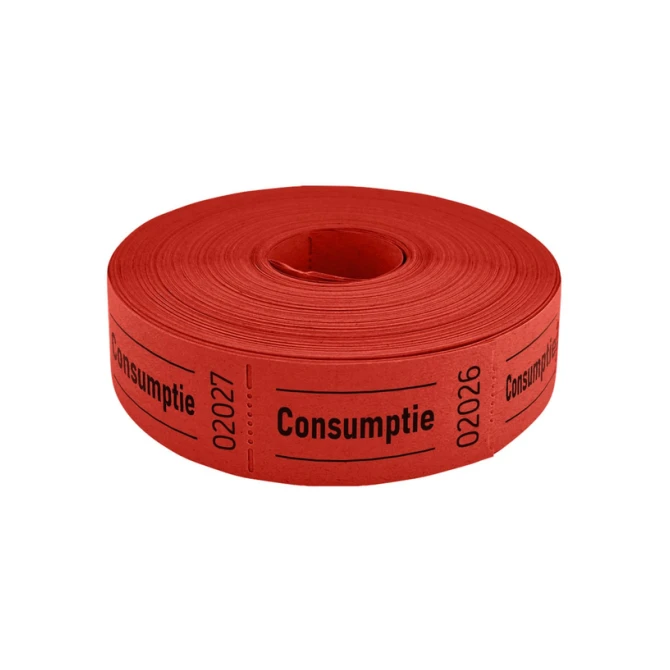 Consumptiebon Combicraft 57x30mm 2-zijdig 2x1000 stuks rood