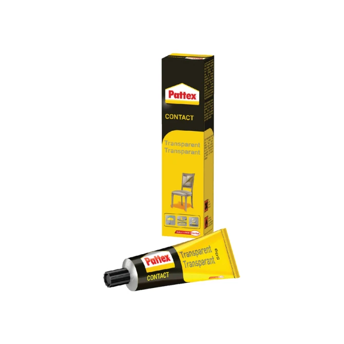 Contactlijm Pattex tube 50 gram op blister transparant
