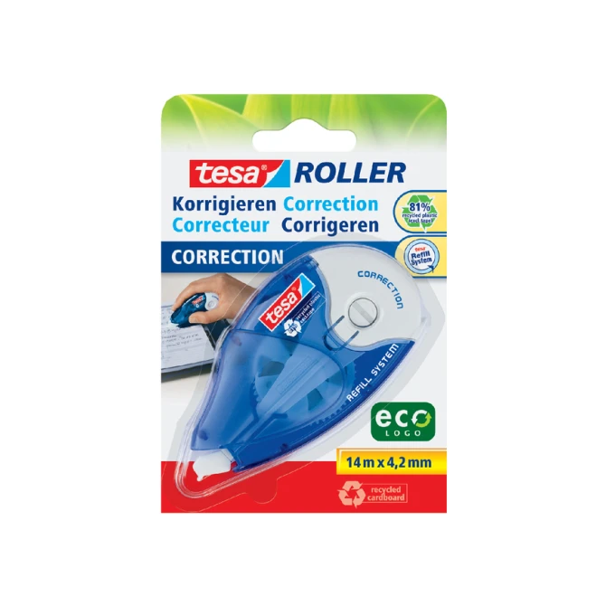 Correctietape tesa® ecoLogo® 4,2mmx14m navulbaar op blister