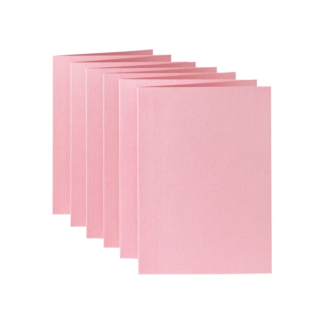 Correspondentiekaart Papicolor dubbel 105x148mm babyroze pak à 6 stuks