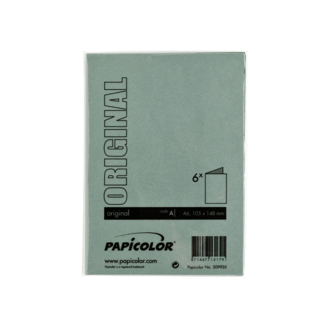 Correspondentiekaart Papicolor dubbel 105x148mm dennengroen pak à 6 stuks