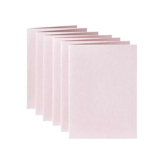 Correspondentiekaart Papicolor dubbel 105x148mm lichtroze pak à 6 stuks