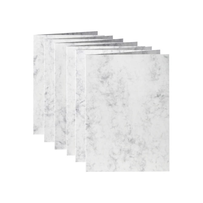Correspondentiekaart Papicolor dubbel 105x148mm marmer grijs pak à 6 stuks