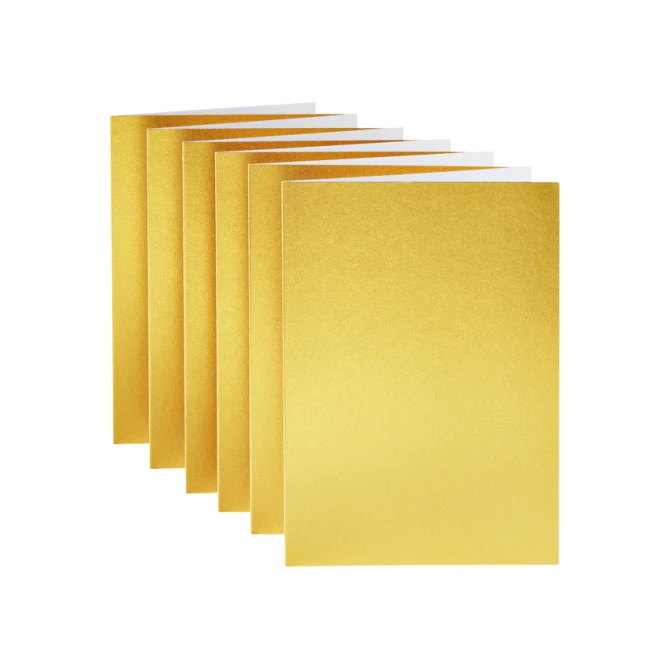 Correspondentiekaart Papicolor dubbel 105x148mm metallic goud pak à 6 stuks