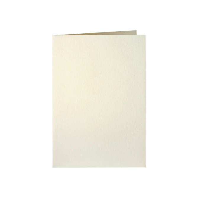 Correspondentiekaart Papicolor dubbel 105x148mm metallic ivoor pak à 6 stuks