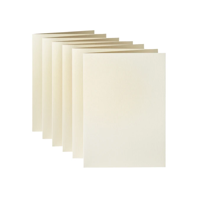 Correspondentiekaart Papicolor dubbel 105x148mm metallic ivoor pak à 6 stuks