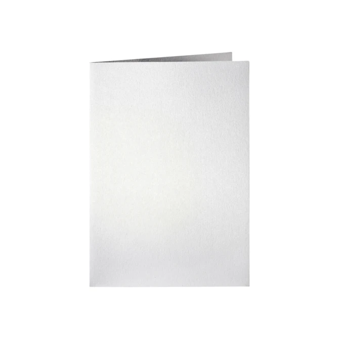Correspondentiekaart Papicolor dubbel 105x148mm metallic parelwit pak à 6 stuks