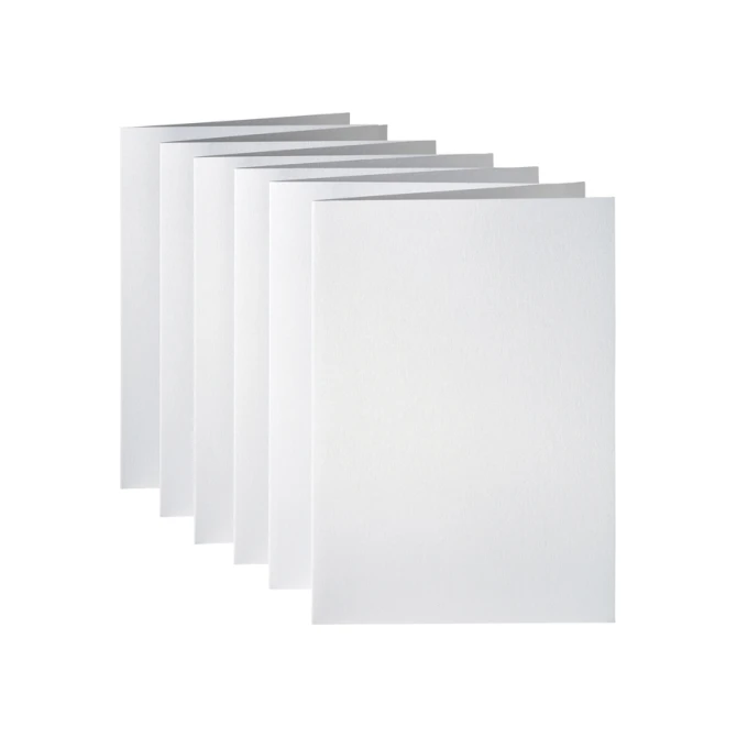 Correspondentiekaart Papicolor dubbel 105x148mm metallic parelwit pak à 6 stuks