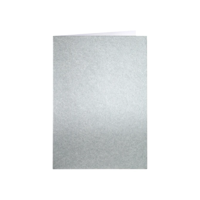Correspondentiekaart Papicolor dubbel 105x148mm metallic zilver pak à 6 stuks