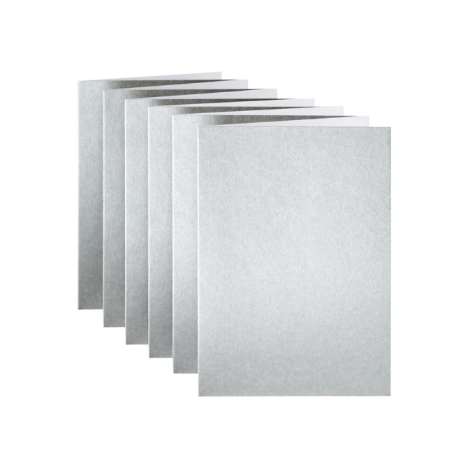 Correspondentiekaart Papicolor dubbel 105x148mm metallic zilver pak à 6 stuks