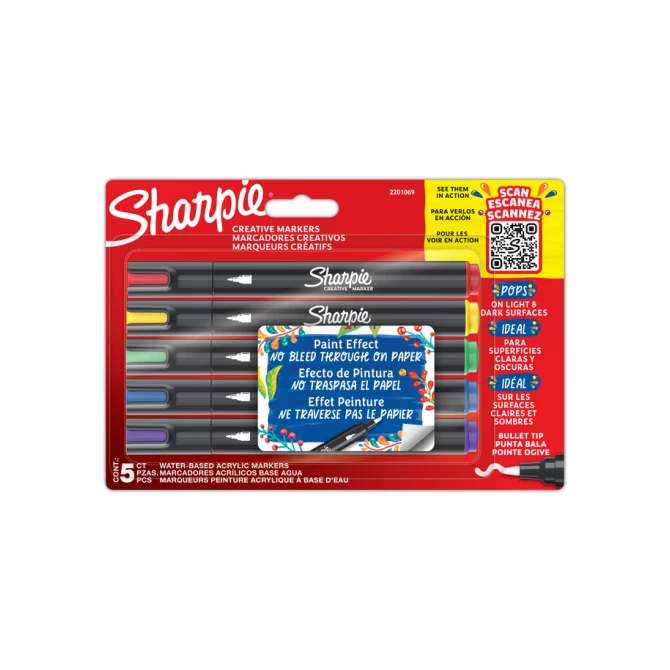 Creatieve marker Sharpie assorti blister à 5 stuks